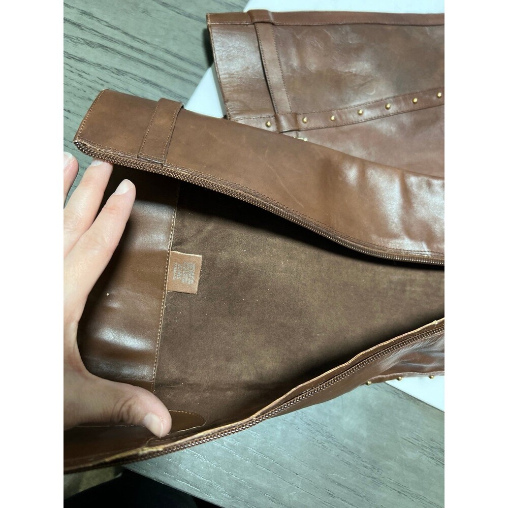 Vince Camuto Preslen Studded  Genuine Leather Riding Boots Knee High Size 8 - Picture 6 of 8